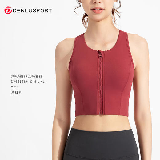 高强度运动内衣女前拉链瑜伽背心防震跑步健身文胸外穿 DY66188 商品图10