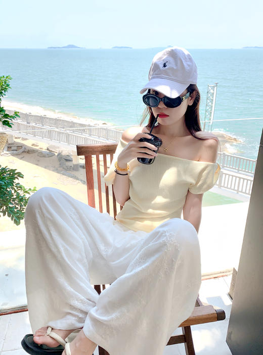 <曾小咸推荐>不规则华夫格斜肩短袖 日常99.99 立减50 秒杀49.99！ 商品图10