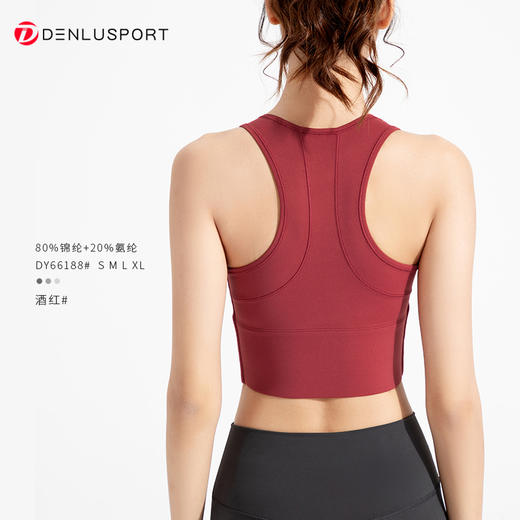 高强度运动内衣女前拉链瑜伽背心防震跑步健身文胸外穿 DY66188 商品图11