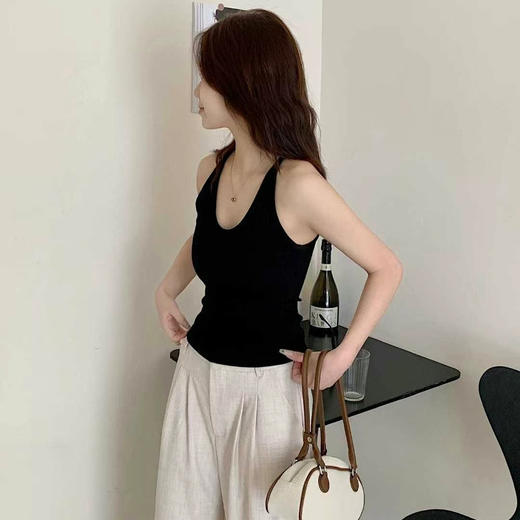 最高品质‼️【挂脖工字吊带背心】出口高品质 纯欲天花板‼️ ins博主人手一件 ​好穿疯了🔥 商品图0