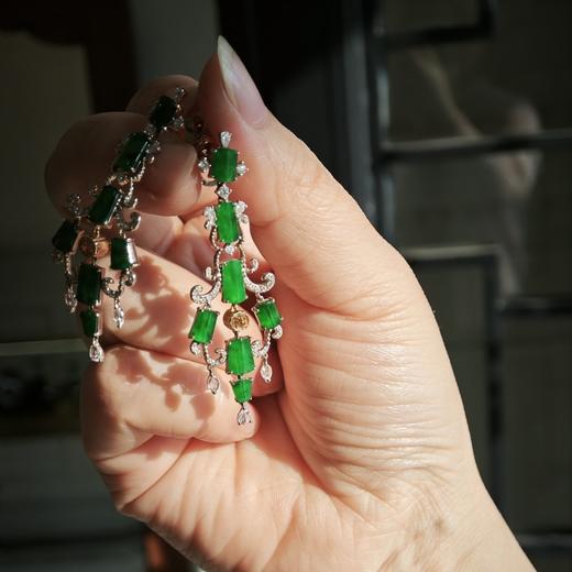 帝王绿翡翠耳坠〔群星〕 商品图2