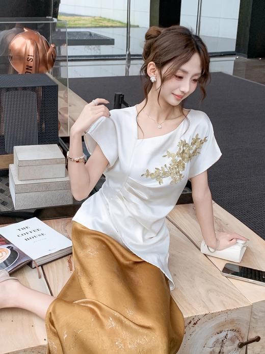 张心子【鎏金印象】气质优雅新中式高腰半身裙 U2505078 商品图11