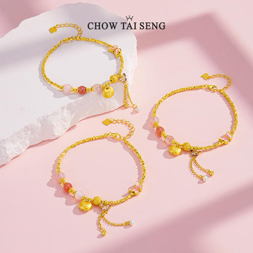 周大生莲华净·应福碎银子手链纯银S925女款珍珠玛瑙国风生日礼物 商品图3