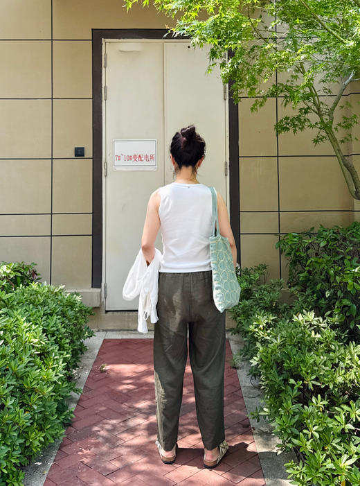 夏nest--日系凉风100%亚麻-小直筒微锥裤【包邮+三天无理由退huan】 商品图6