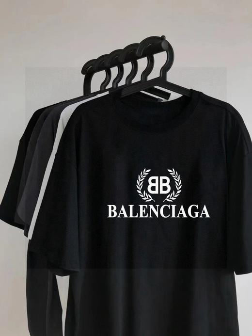 高品质 Balenciaga巴黎世家联名款麦穗字母大logo男女同款情侣三色短袖 商品图7