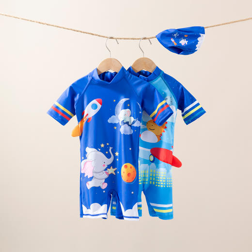 贝贝怡夏季男童连体泳衣套装222P2475 商品图5