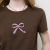 【商场同款】诗凡黎圆领蝴蝶结印花短袖2025夏新款T恤3G4300382 商品缩略图3