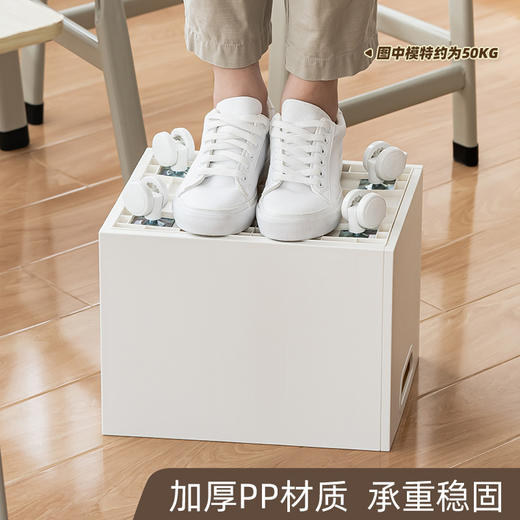 厂家直销塑料桌下可移动书架带滑轮简约学生书本整理收纳箱 商品图3
