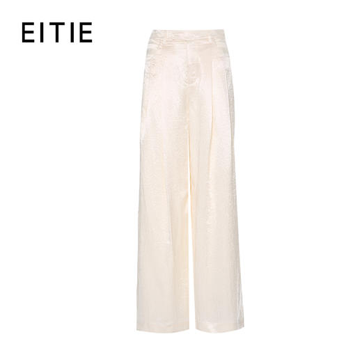 EITIE爱特爱直筒阔腿高级感暗纹显瘦高腰休闲裤夏季新款8205902 商品图10