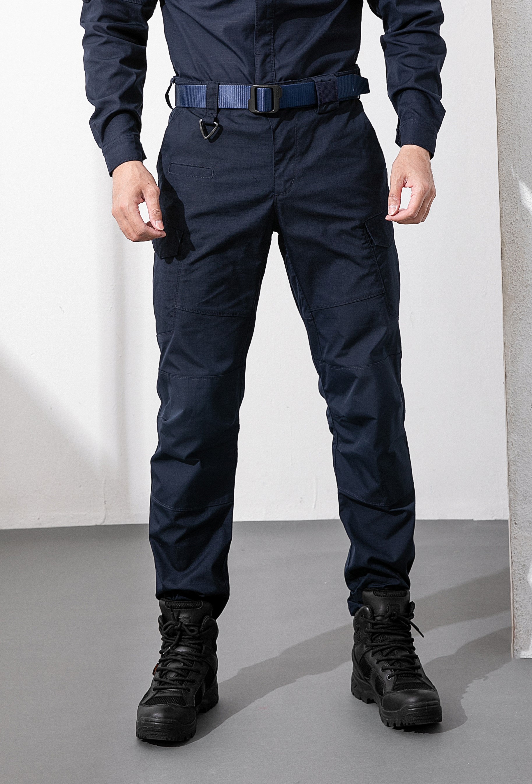 春秋款作训长裤-弹力格子布-藏蓝