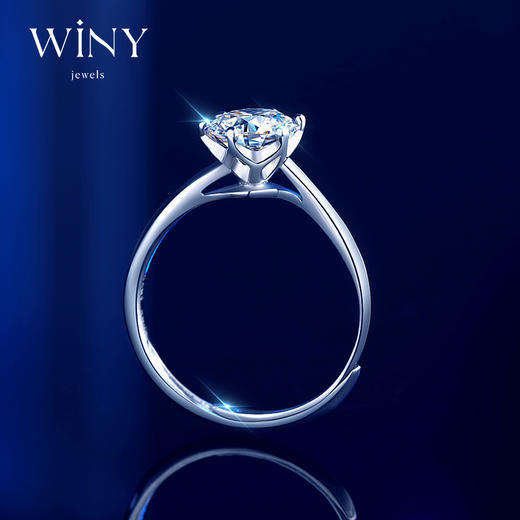 Winy925银情定三生莫桑钻戒配证书送女友闺蜜节日礼物 商品图4