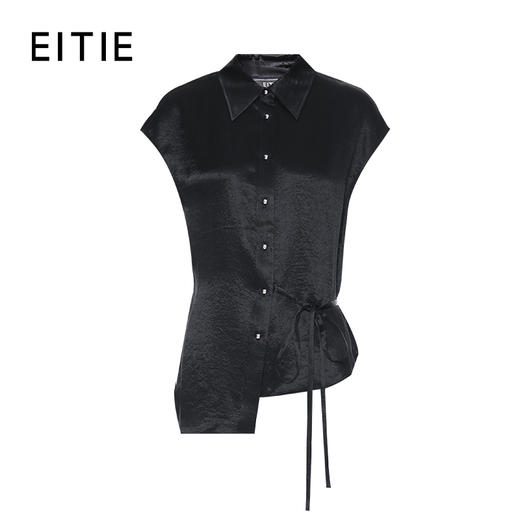 EITIE爱特爱气质通勤小众设计绑带收腰暗纹衬衫上衣夏季新款8209904 商品图12