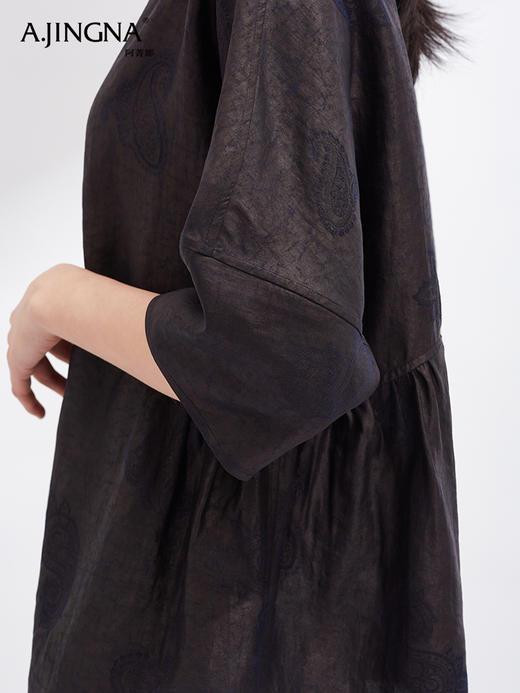 【立体印花】阿菁娜非遗真丝香云纱设计感宽松上衣F30X202023 商品图4