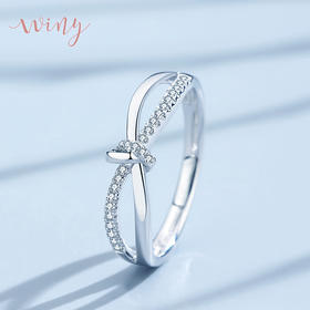 Winy925银极光戒指配证书送女友闺蜜节日礼物