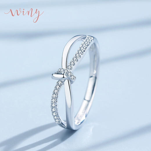 Winy925银极光戒指配证书送女友闺蜜节日礼物 商品图0