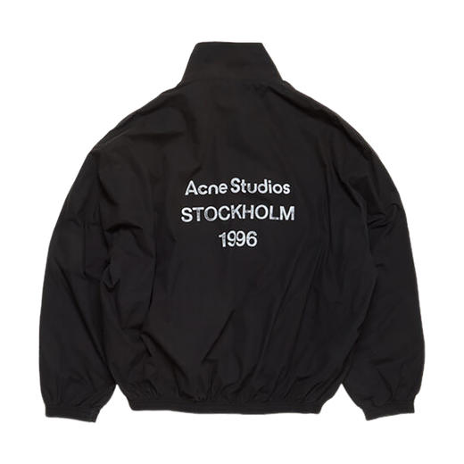 Acne Studios 2025春夏新品 男女同款1996系列徽标印花拉链做旧夹克外套 黑色 B90791 商品图1