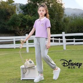 迪士尼女童夏季套装2025新款儿童夏装女孩大童POLO衫防蚊裤两件套