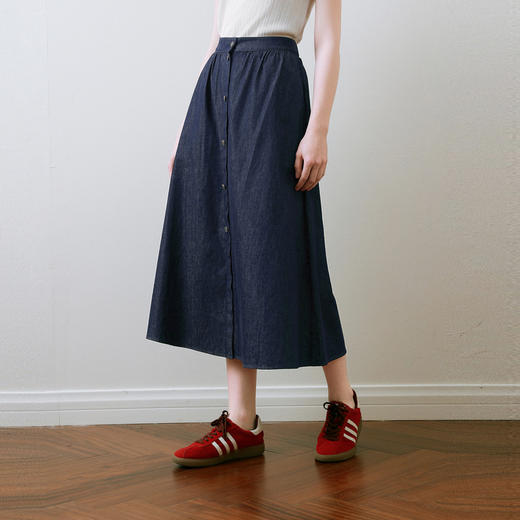 【商场同款】诗凡黎原色牛仔半身裙25夏新款A字薄款腰裙3G4240091 商品图2