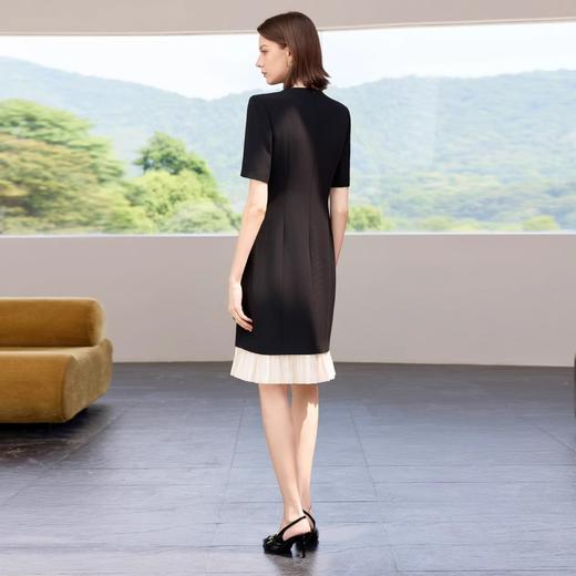 IWY/黑色小香风连衣裙女夏季新款高级感职业装气质女神范短袖正装Q1387 商品图4