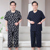 【夏季老年人棉绸睡衣】男士套装开衫薄款 中老年短袖爷爷家居服可外穿  商品缩略图4