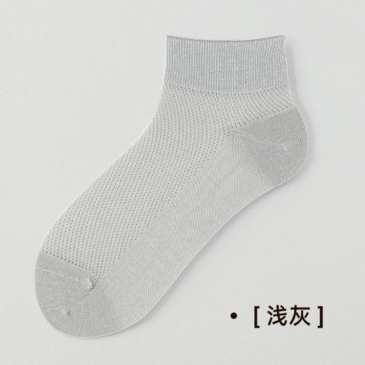 【凉感无骨 透气网眼】夏日桑蚕丝袜子女薄款无骨月子袜吸汗凉感网眼透气白色低帮短筒袜 商品图6