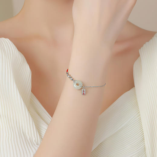 Winy925银岁岁平安红绳玉髓 手链配证书送女友闺蜜节日礼物 商品图3