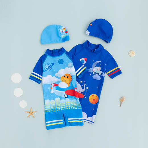 贝贝怡夏季男童连体泳衣套装222P2475 商品图2
