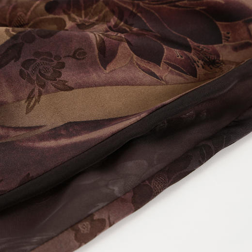 QF8A8斯尔丽25新款奥黛版型收腰波浪摆显瘦渐变印花连衣裙 商品图6