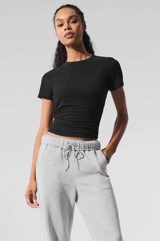 代工厂出！面料敲级舒服的alo螺纹修身短袖T恤！ 商品图4