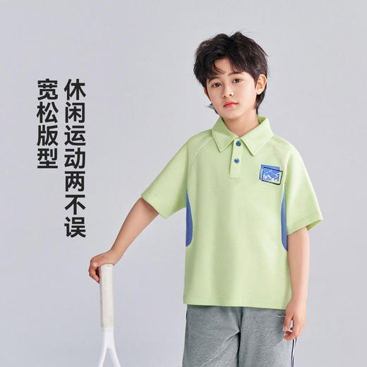 【120-165】【可可鸭】男童夏季短袖POLO衫T恤（95%棉 5%氨纶） 商品图3