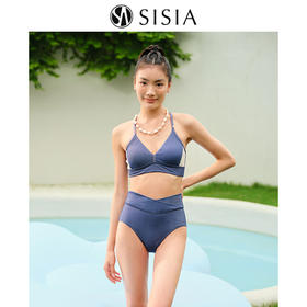 sisia2024新款泳衣女性感v领高腰显瘦泡温泉高级感分体绝美比基尼