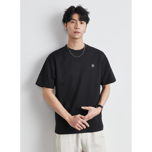 红览 210g重磅棉凉感短袖t恤男夏季新款透气速干冰丝体恤上衣5ZF-BL205 商品图3