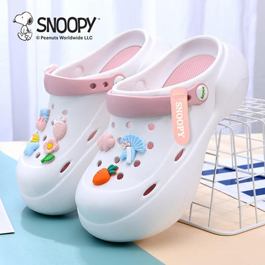 【秒杀】SNOOPY史努比童鞋儿童拖鞋洞洞鞋夏季新款女耐磨缓震家居休闲时尚凉拖鞋33-40 商品图6