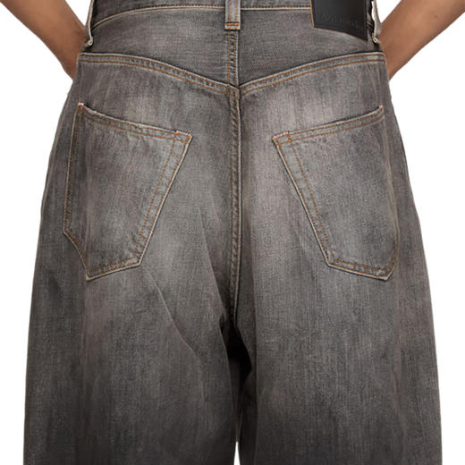 Acne Studios 2025春夏新品 男士2023M做旧复古宽松阔腿牛仔裤黑色 B00396 商品图5