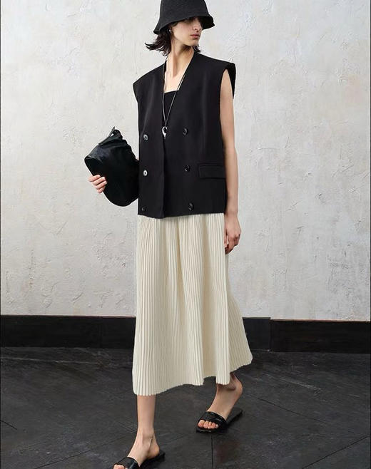 原单版本三宅A字大裙摆纯色百褶裙060404 商品图1