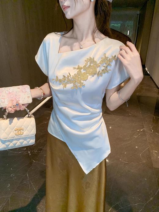 张心子【鎏金印象】气质优雅新中式高腰半身裙 U2505078 商品图8