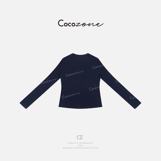 COCO ZONE 刘一一 25春季新款时尚字母圆领轻薄长袖T恤ACD1A0459 商品图1
