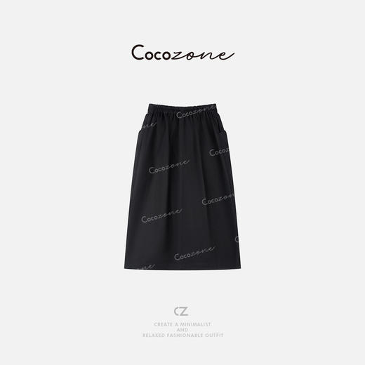 COCO ZONE 刘一一 【100棉】橡胶腰带开叉A字半身裙CD2A0391 商品图4