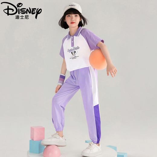 迪士尼女童夏季套装2025新款儿童夏装女孩大童POLO衫防蚊裤两件套 商品图3