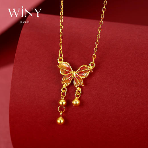 Winy925银蝴蝶秘境珐琅项链配证书送女友闺蜜节日礼物 商品图0