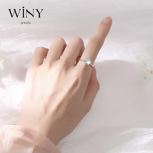 Winy925银情定三生莫桑钻戒配证书送女友闺蜜节日礼物 商品图6