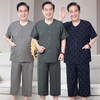 【夏季老年人棉绸睡衣】男士套装开衫薄款 中老年短袖爷爷家居服可外穿  商品缩略图1