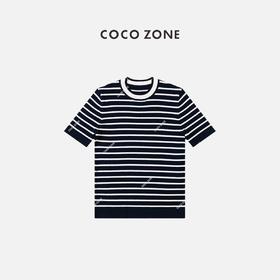 COCO ZONE 2023新款藏蓝条纹T恤 23C18078