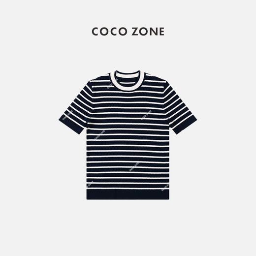 COCO ZONE 2023新款藏蓝条纹T恤 23C18078 商品图0