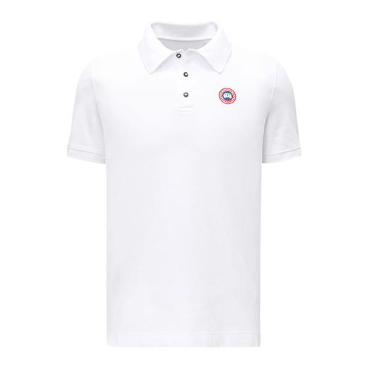 Canada Goose 加拿大鹅 2025春夏新品 男士经典徽章Beckley短袖Polo衫 白色 1600M 商品图0