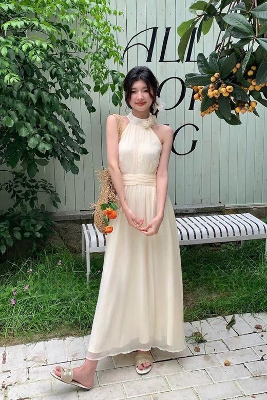 ELLA JADE 立体花朵挂脖绝美仙女长裙 20401 商品图0