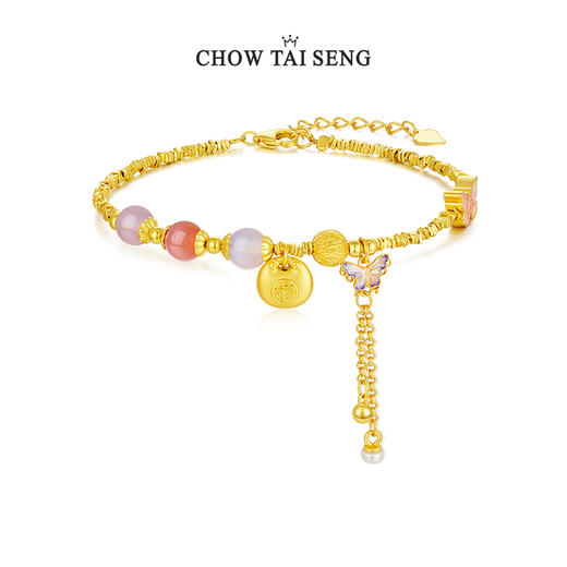 周大生莲华净·应福碎银子手链纯银S925女款珍珠玛瑙国风生日礼物 商品图0