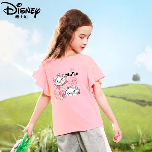 I68迪士尼女童短袖夏季2023新款儿童上衣网红洋气女大童半袖体恤 商品图0