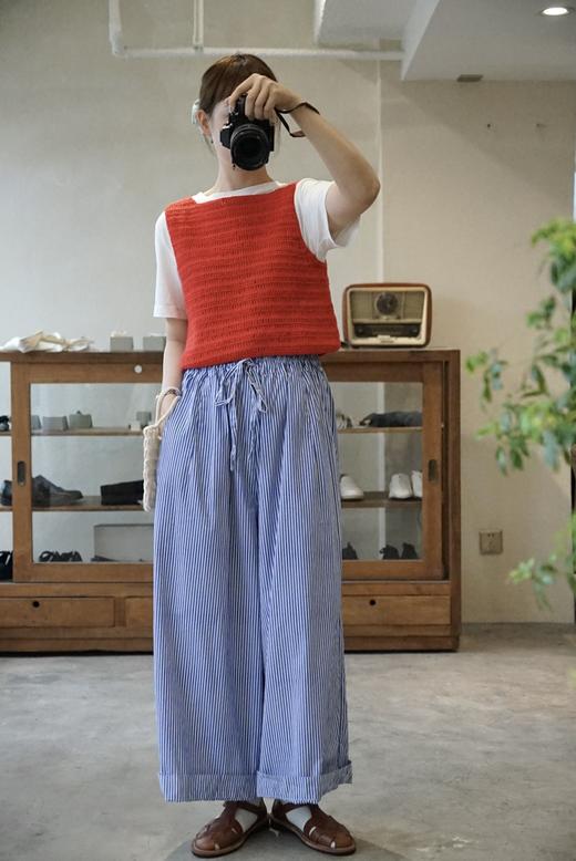 NITTO 蓝白细纹休闲裤 商品图3