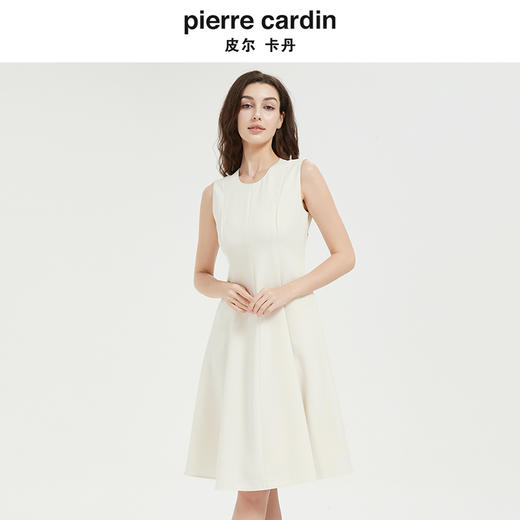 皮尔卡丹女装法式收腰高级感无袖连衣裙 商品图4
